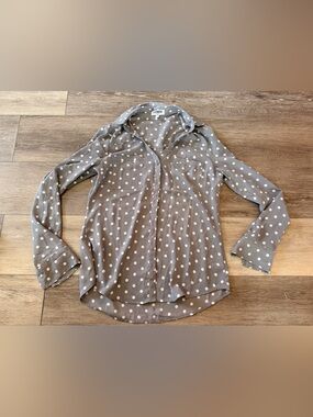 Express Polka Dot Portofino Button Up Shirt - Size Small